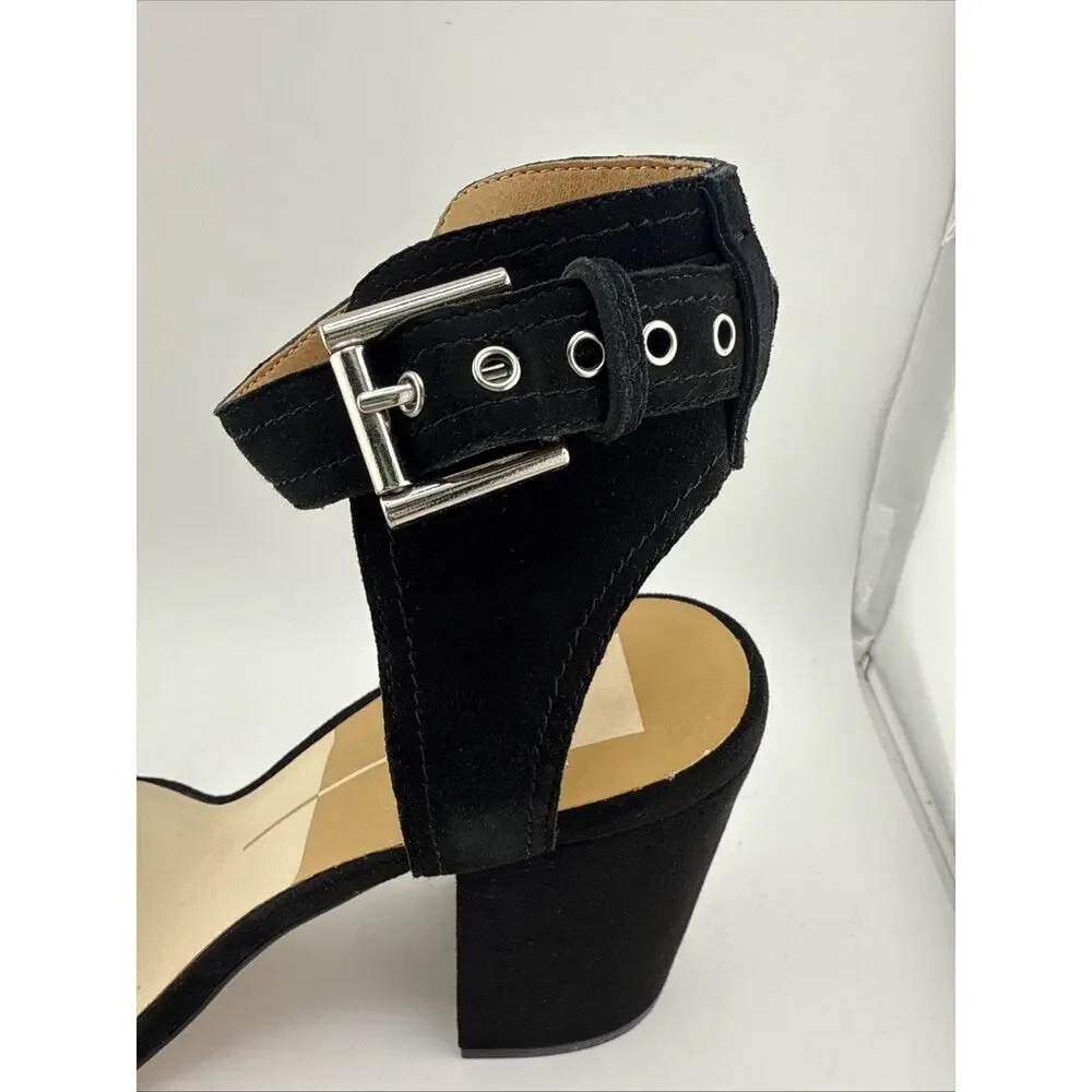 Dolce Vita Women's Calissa Black Suede Flat‎ Wedge Sandals Size 10 NWB